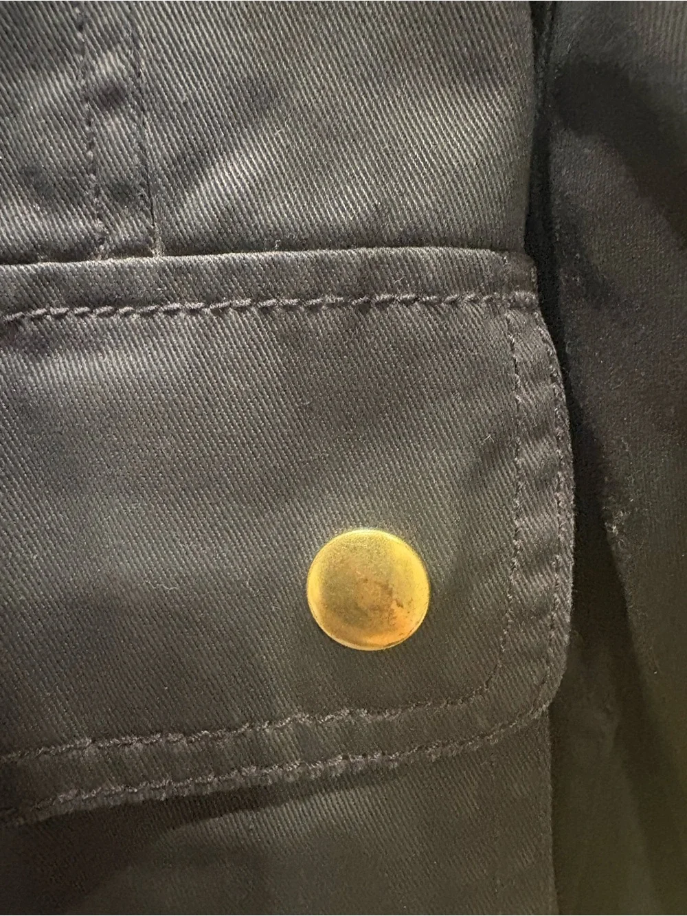 J. Crew Navy Hooded Utility Jacket with Gold-Tone Buttons